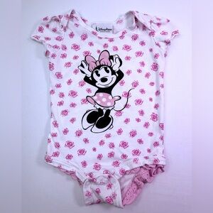 Disney Parks Walt Disney World 12M Minnie Mouse Roses Screenprint Bodysuit